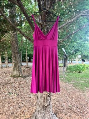 Soprano Plum Pleated Wrap-Style Dress, size small
